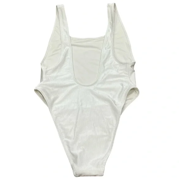 Aerie Shiny Rib Birthday Scoop Cheekiest One Piece Swimsuit NWT Beach Satiny - Picture 7 of 10